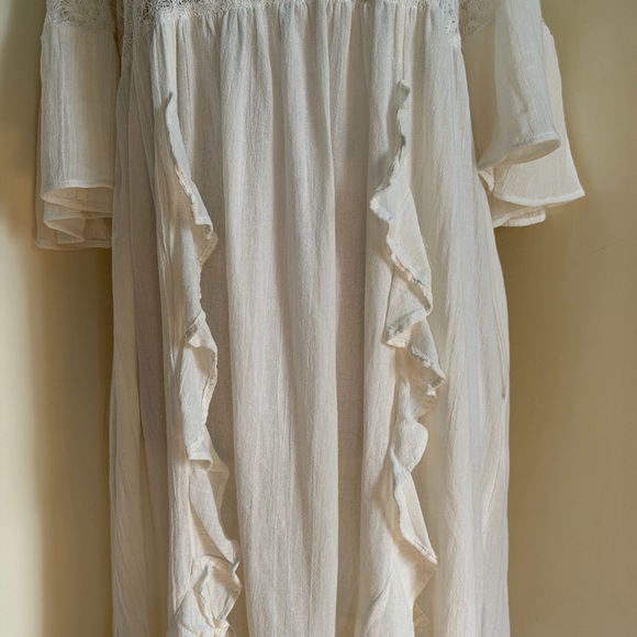 FREE PEOPLE Bring The Romance Handkerchief Hem Maxi Dress in Harbor Fog sz M - Picture 6 of 12